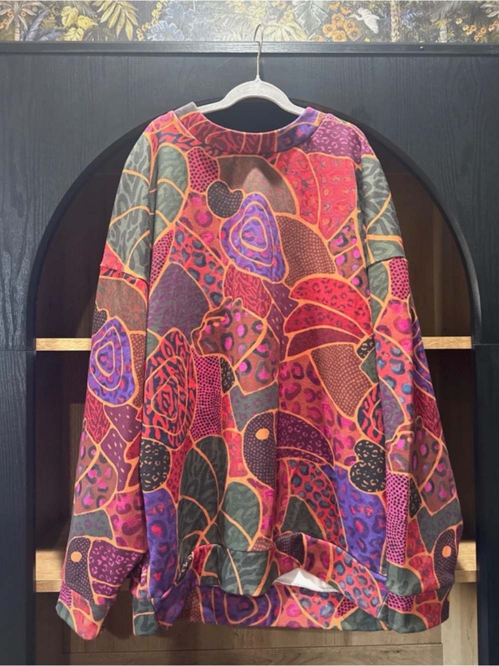 Farm Rio Multicolor Abstract Print Women's Sweater - Picture 2 of 4